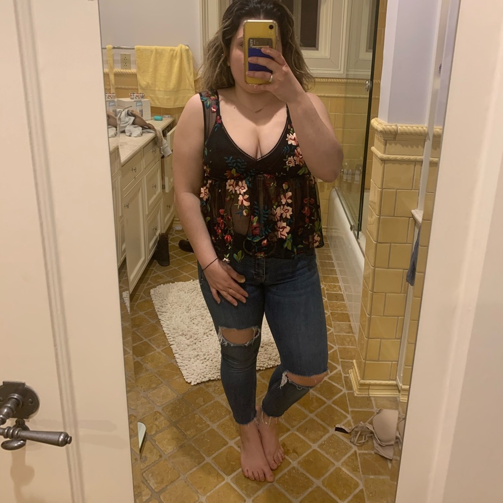 Mesh Embroidered Shirt